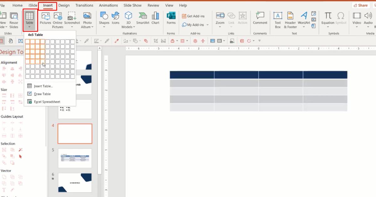 Cách trình bày bảng biểu, số liệu đẹp cho slide khi thiết kế Powerpoint