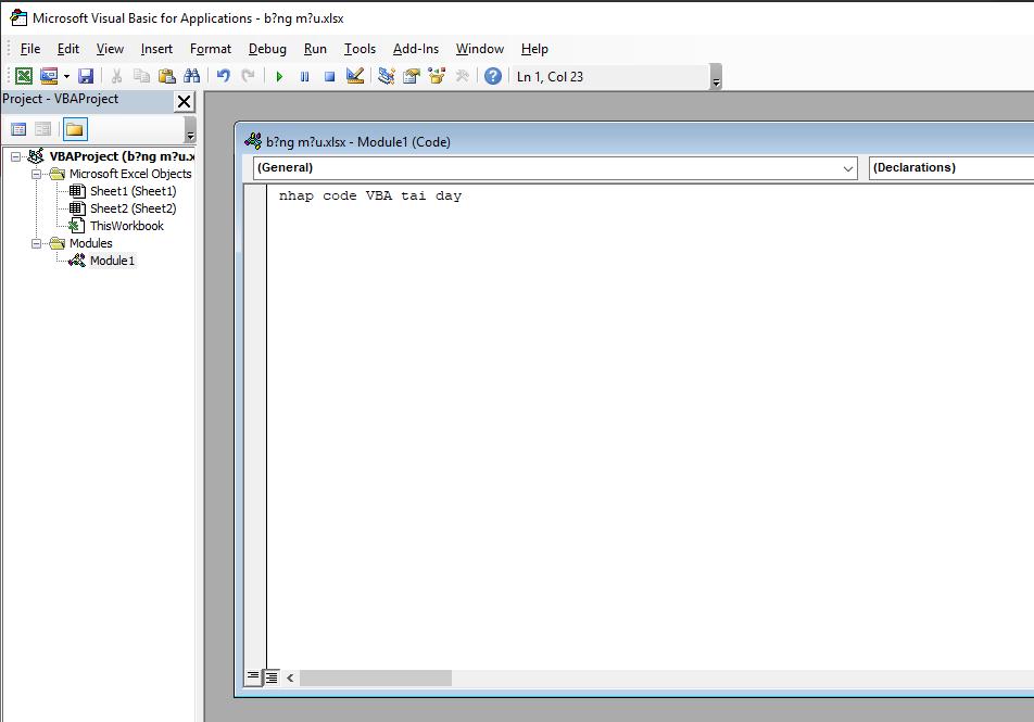 Hướng dẫn cách chạy file Macro, file VBA đuôi xlsm trong Excel