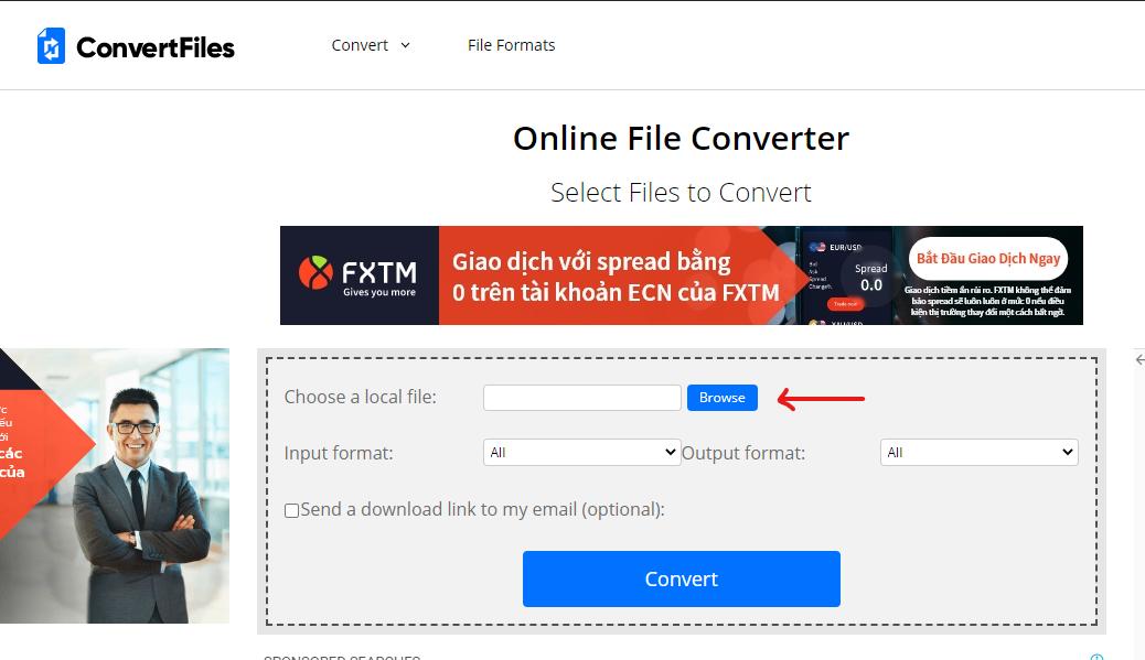 Tải tệp muốn chuyển file XLSX sang XLS lên Converter