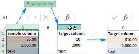 Cách dùng phím tắt Format Painter và sao chép định hình nhập Excel