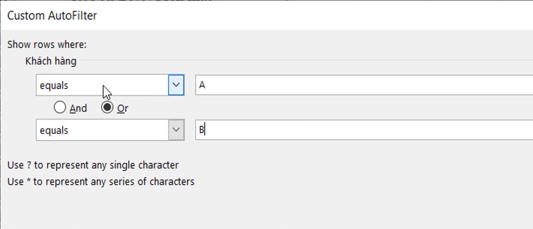 Cách lọc dữ liệu trong Excel - Phần 4: Kỹ thuật lọc dữ liệu dạng Text