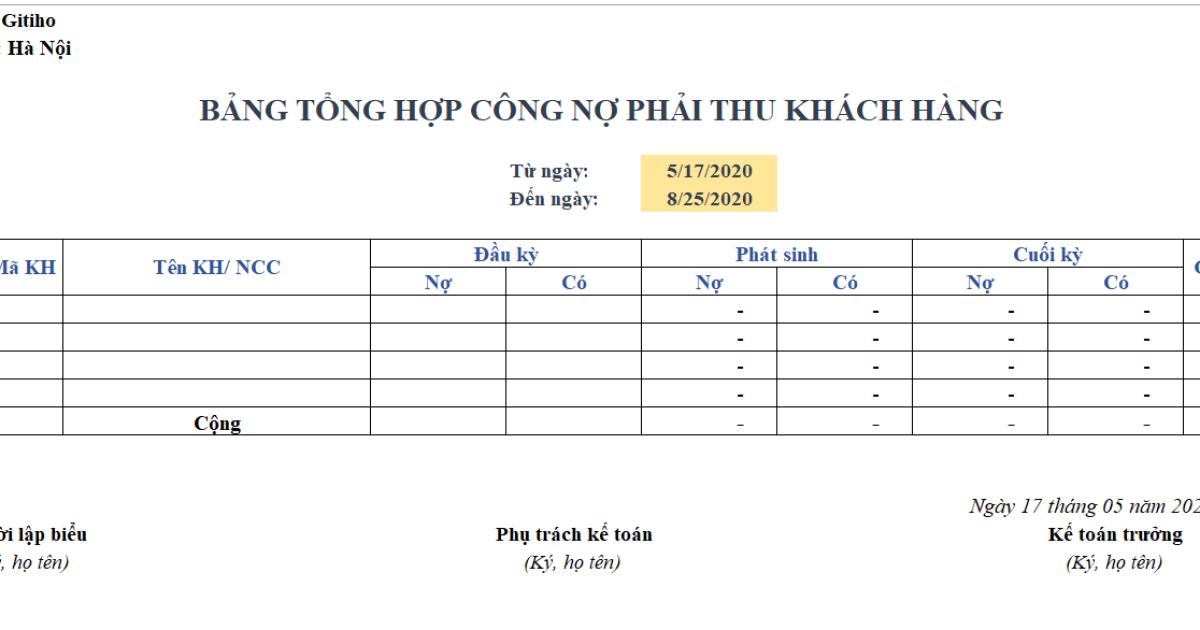 CÁCH THEO DÕI CÔNG NỢ PHẢI THU KHÁCH HÀNG TRÊN EXCEL MỚI NHẤT 2021