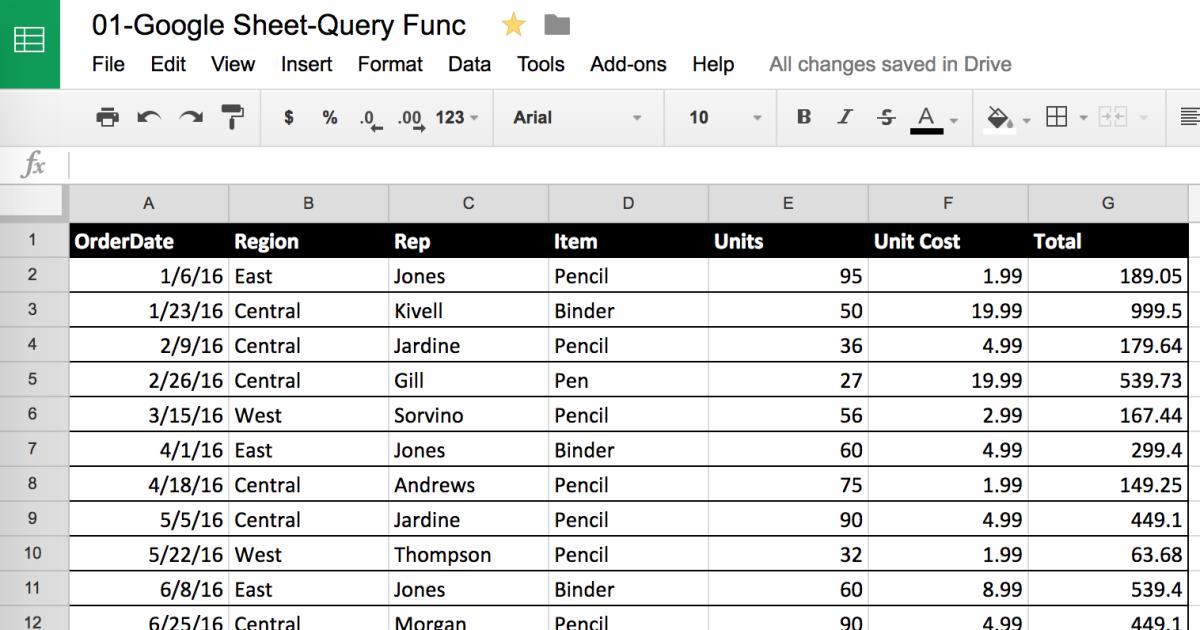 CÁCH SỬ DỤNG HÀM QUERY TRONG GOOGLE SHEETS