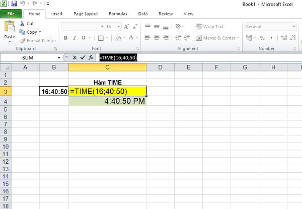 CÁCH SỬ DỤNG HÀM TIME VÀ HÀM SUMPRODUCT NÂNG CAO TRONG EXCEL