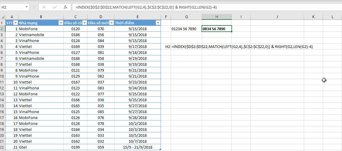 đổi đầu số điện thoại từ 11 số thành 10 số