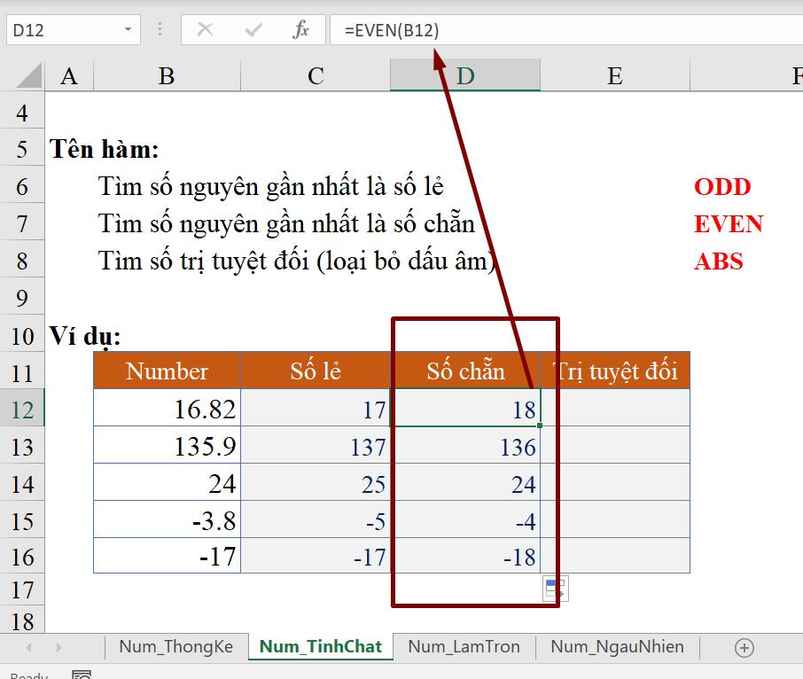 Hàm với dữ liệu Number: Cách tìm số nguyên chẵn lẻ & Hàm trị tuyệt đối