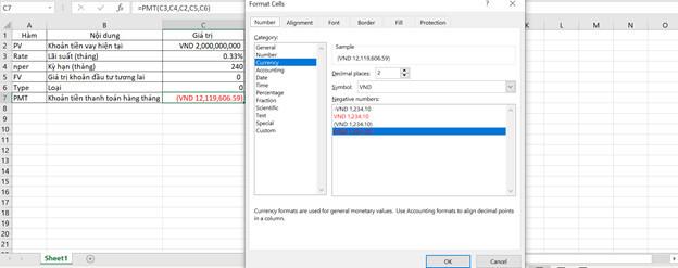 ﻿Hàm PMT tính số tiền thanh toán hàng tháng cho khoản vay trong Excel