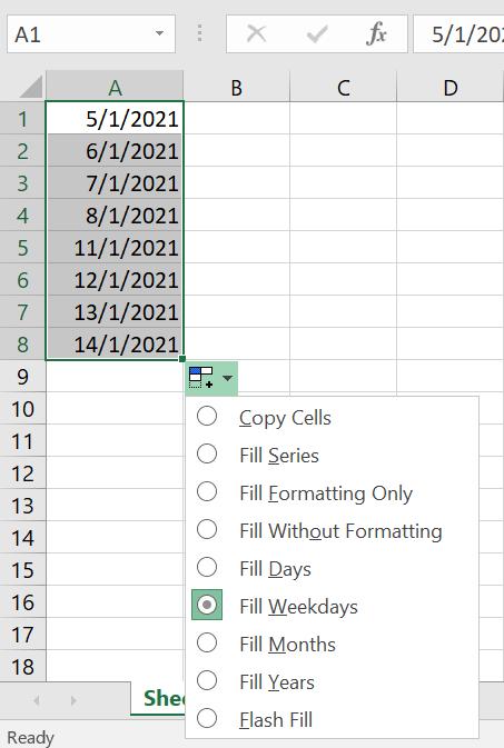 cách tạo hàm thứ ngày tháng trong excel