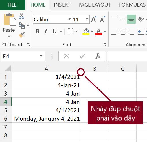 cách tạo ngày tháng tăng dần trong excel (2)