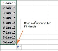 cách tạo ngày tháng tăng dần trong excel