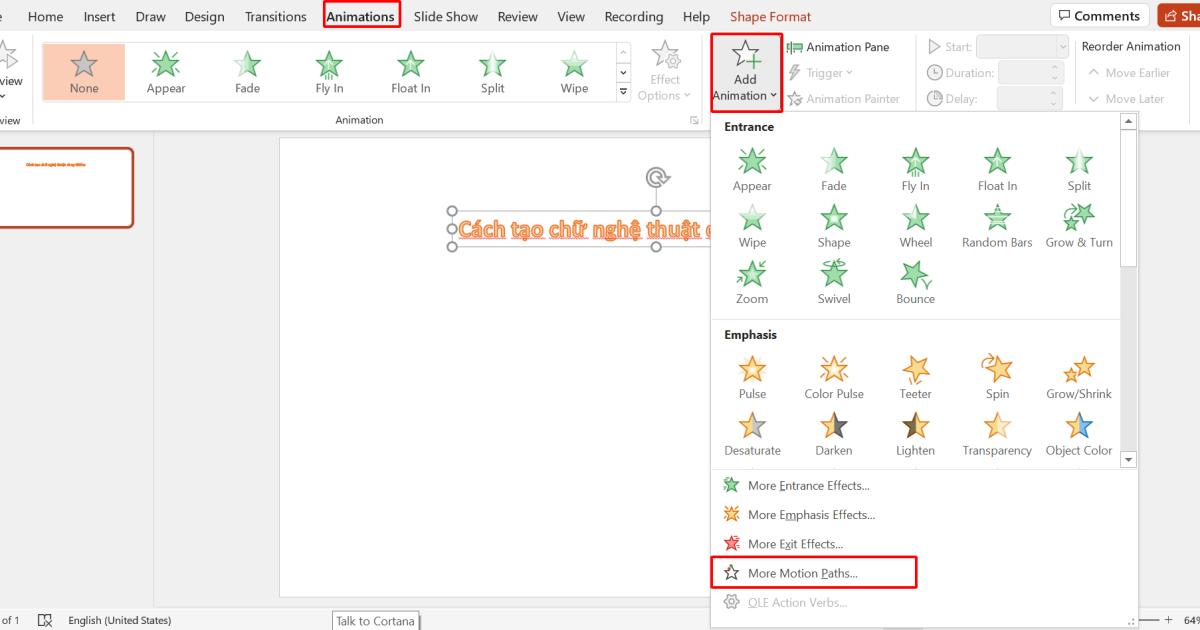 Hướng dẫn tạo chữ nghệ thuật WordArt trong PowerPoint