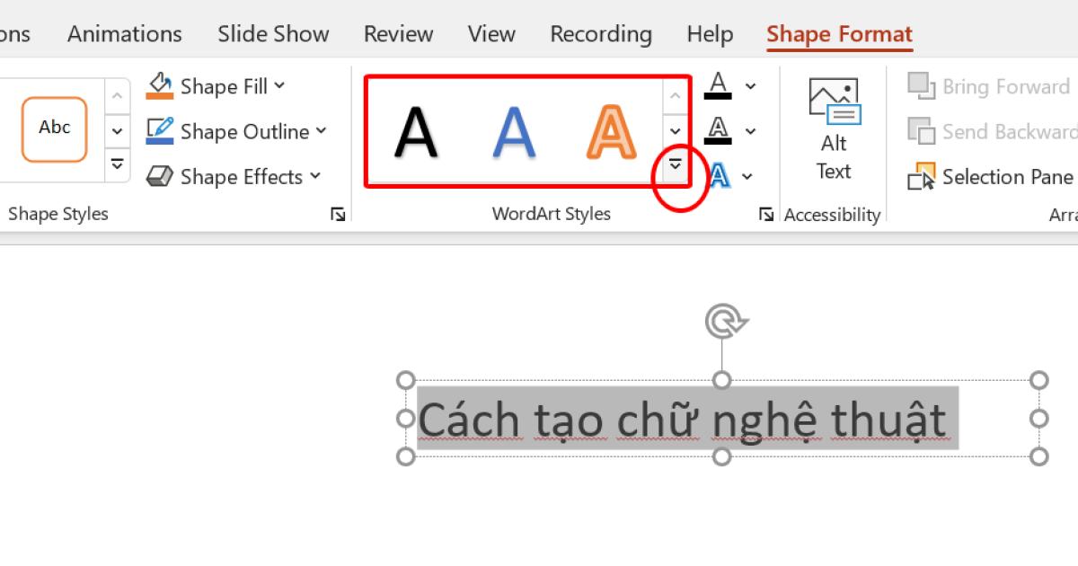Hướng dẫn tạo chữ nghệ thuật WordArt trong PowerPoint