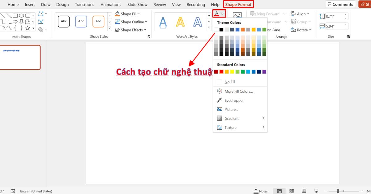 Hướng dẫn tạo chữ nghệ thuật WordArt trong PowerPoint