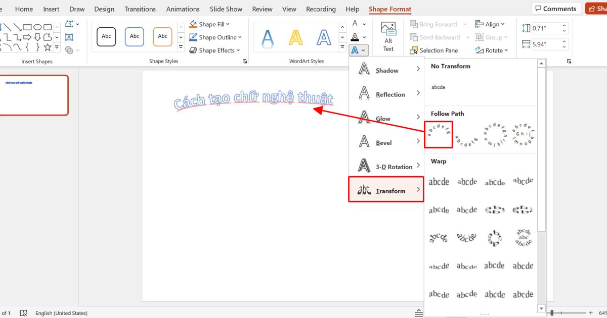 Hướng dẫn tạo chữ nghệ thuật WordArt trong PowerPoint