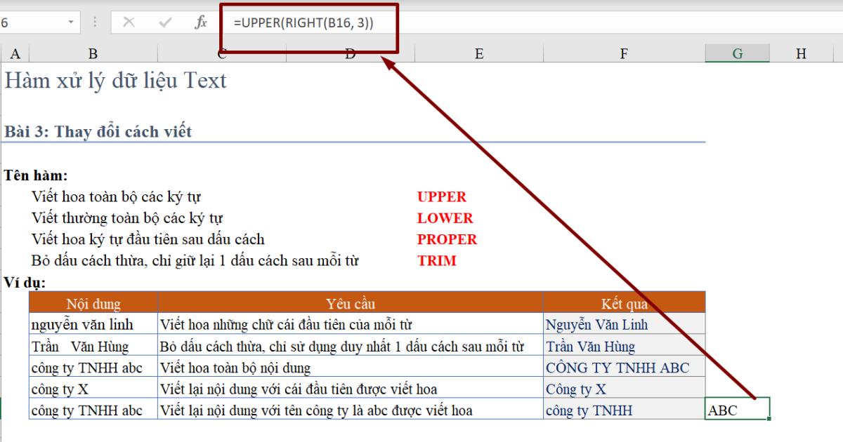 Cách xử lý dữ liệu dạng Text với các hàm trong Excel (Phần 3)