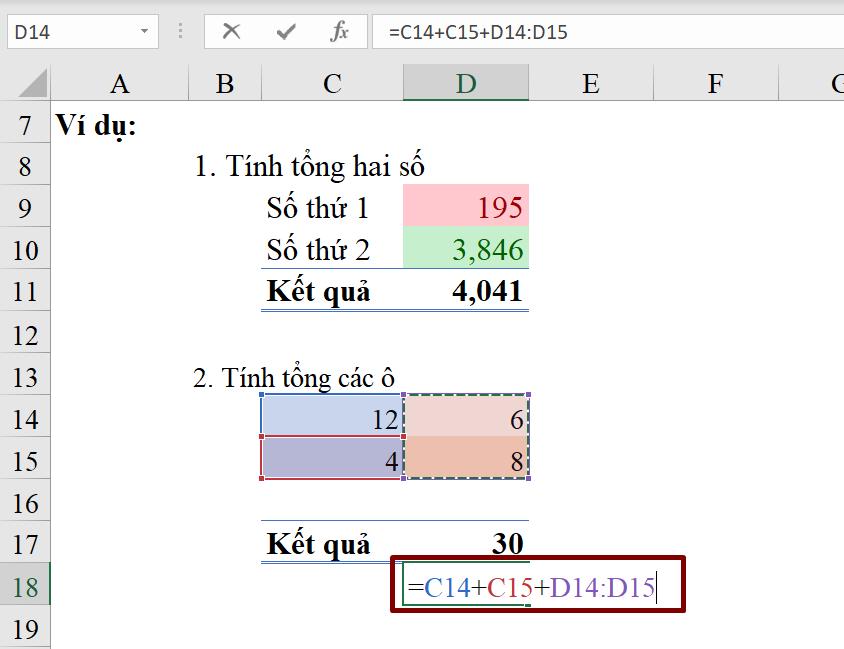 Hàm với dữ liệu dạng Number : Cách cộng trừ nhân chia trong Excel
