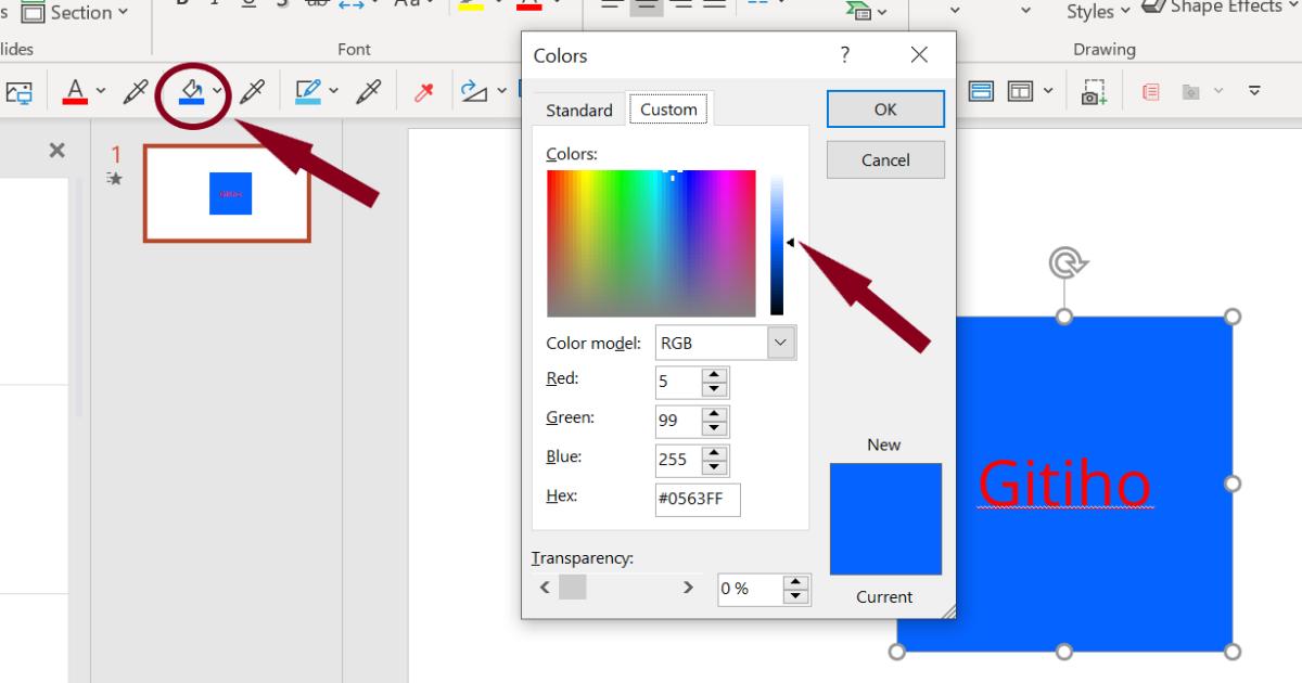 Lỗi sử dụng màu trên slide 2