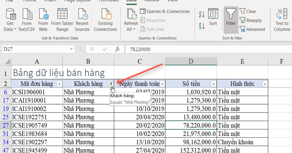 Cách lọc dữ liệu trong Excel-Phần 1: Cách tạo và sử dụng bộ lọc Filter