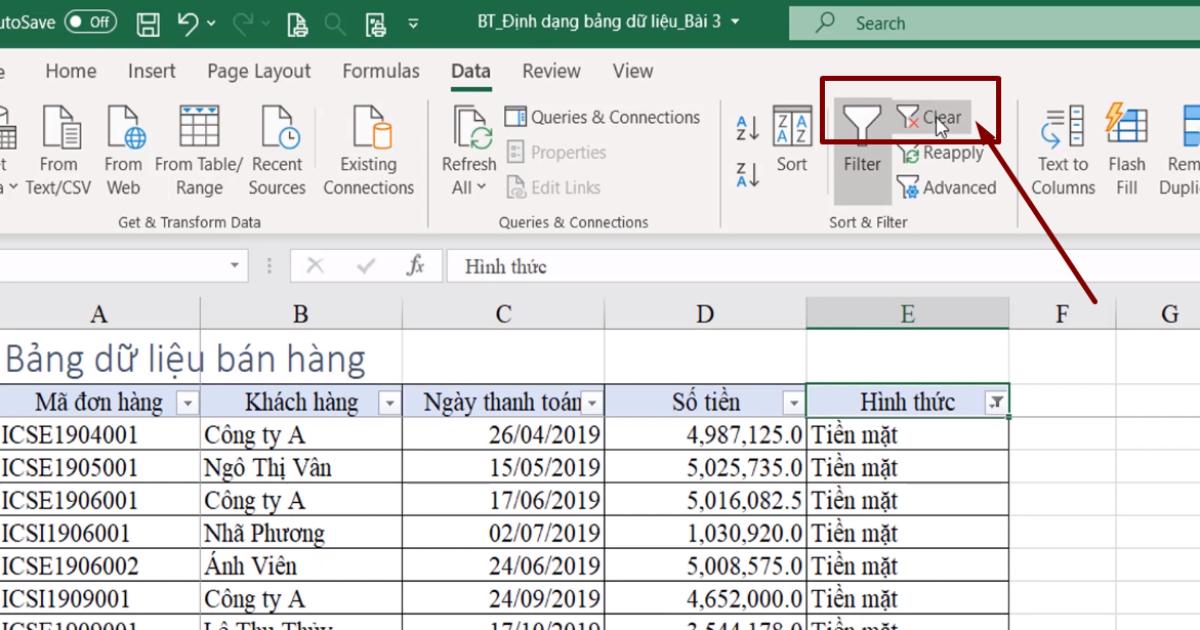 Cách lọc dữ liệu trong Excel-Phần 1: Cách tạo và sử dụng bộ lọc Filter