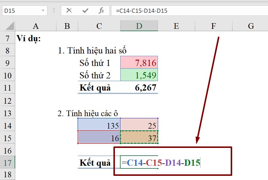 Hàm với dữ liệu dạng Number : Cách cộng trừ nhân chia trong Excel
