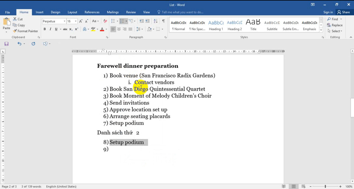 Đánh dấu (bullet) và đánh số (numbering) tự động trong Word