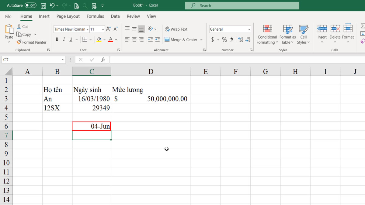 Giới thiệu về các kiểu dữ liệu mẫu thường sử dụng trong Excel