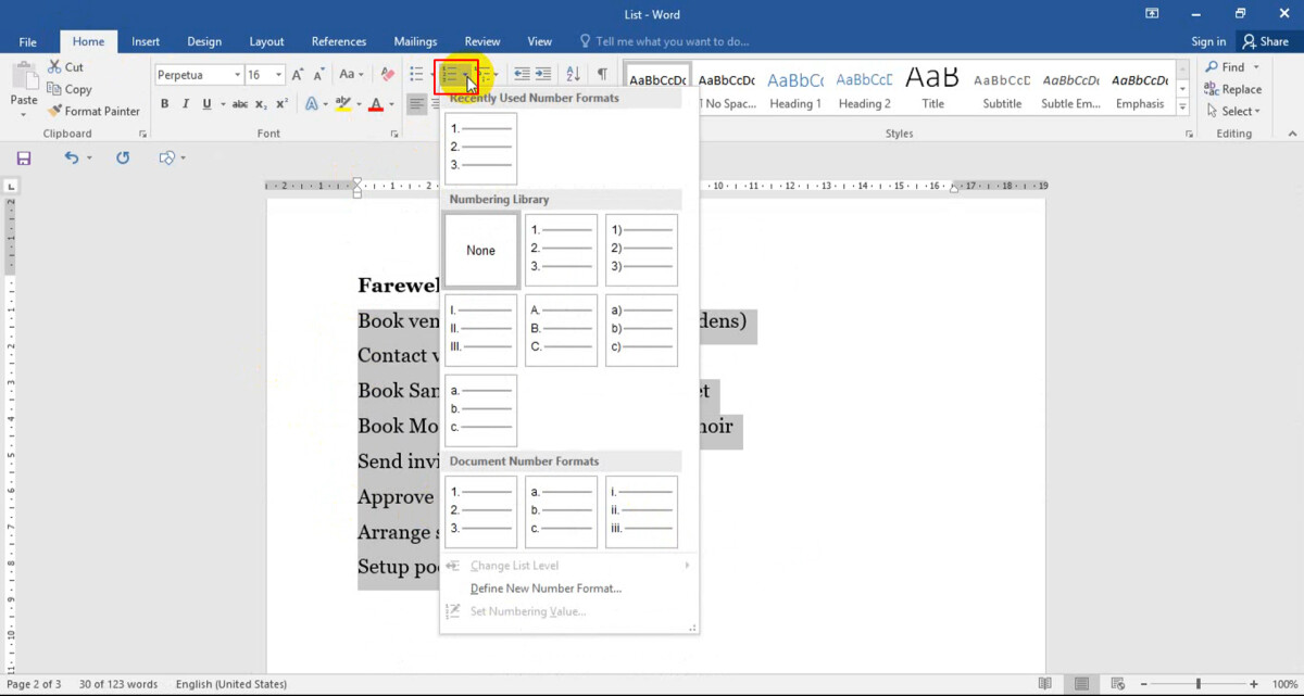 Đánh dấu (bullet) và đánh số (numbering) tự động trong Word
