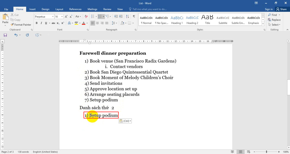 Đánh dấu (bullet) và đánh số (numbering) tự động trong Word