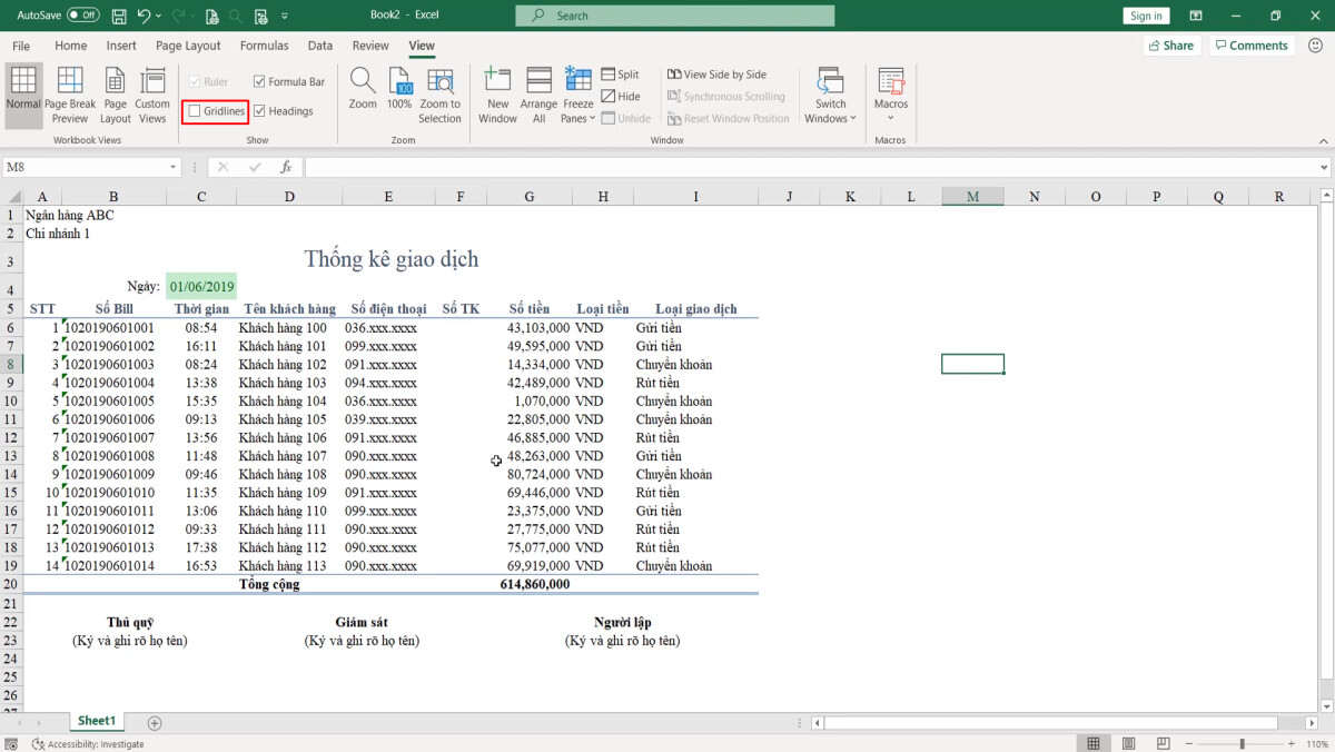 Luyện tập về định dạng bảng dữ liệu Excel và sử dụng công cụ Cell styles