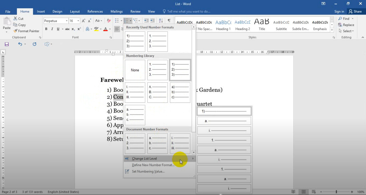 Đánh dấu (bullet) và đánh số (numbering) tự động trong Word