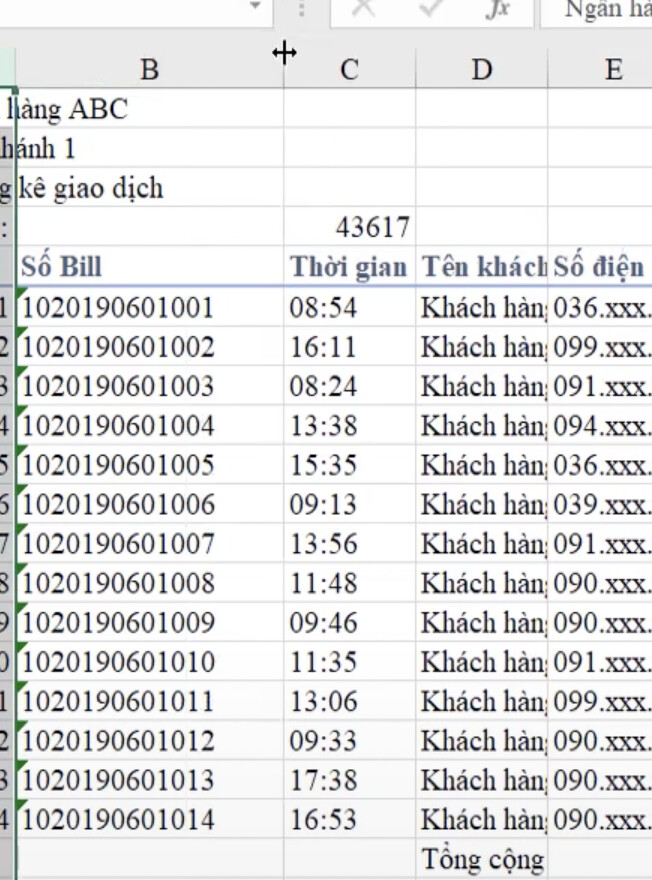 Luyện tập về định dạng bảng dữ liệu Excel và sử dụng công cụ Cell styles