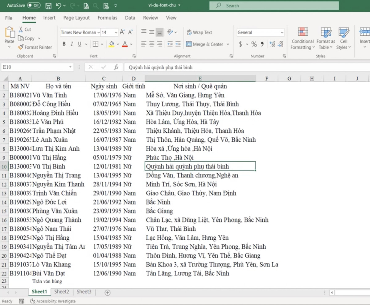 Kỹ thuật định dạng font chữ cơ bản và nâng cao trong Excel