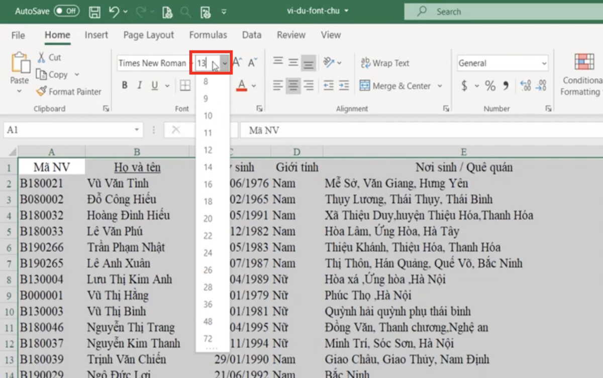 Kỹ thuật định dạng font chữ cơ bản và nâng cao trong Excel