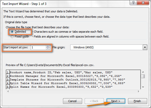 Cách mở nhiều file CSV vào Excel
