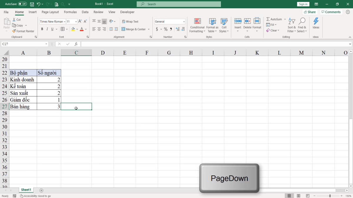 Kỹ thuật và các phím tắt di chuyển nhanh trong vùng dữ liệu Excel 7