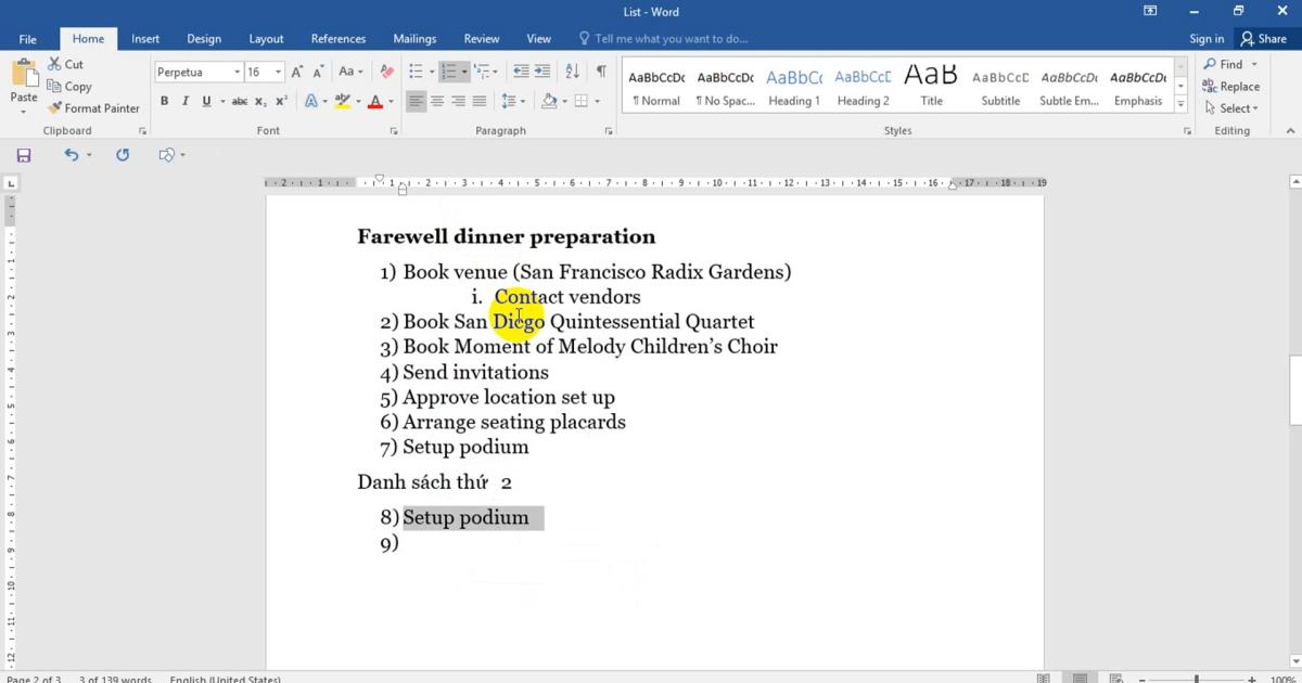 Đánh dấu (bullet) và đánh số (numbering) tự động trong Word