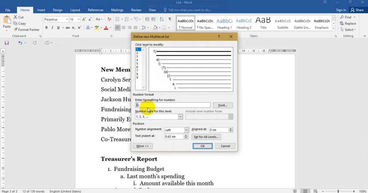 Đánh dấu (bullet) và đánh số (numbering) tự động trong Word
