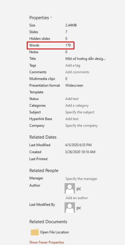 Hướng dẫn cách kiểm tra số từ trong PowerPoint  trên Windows và MacOS