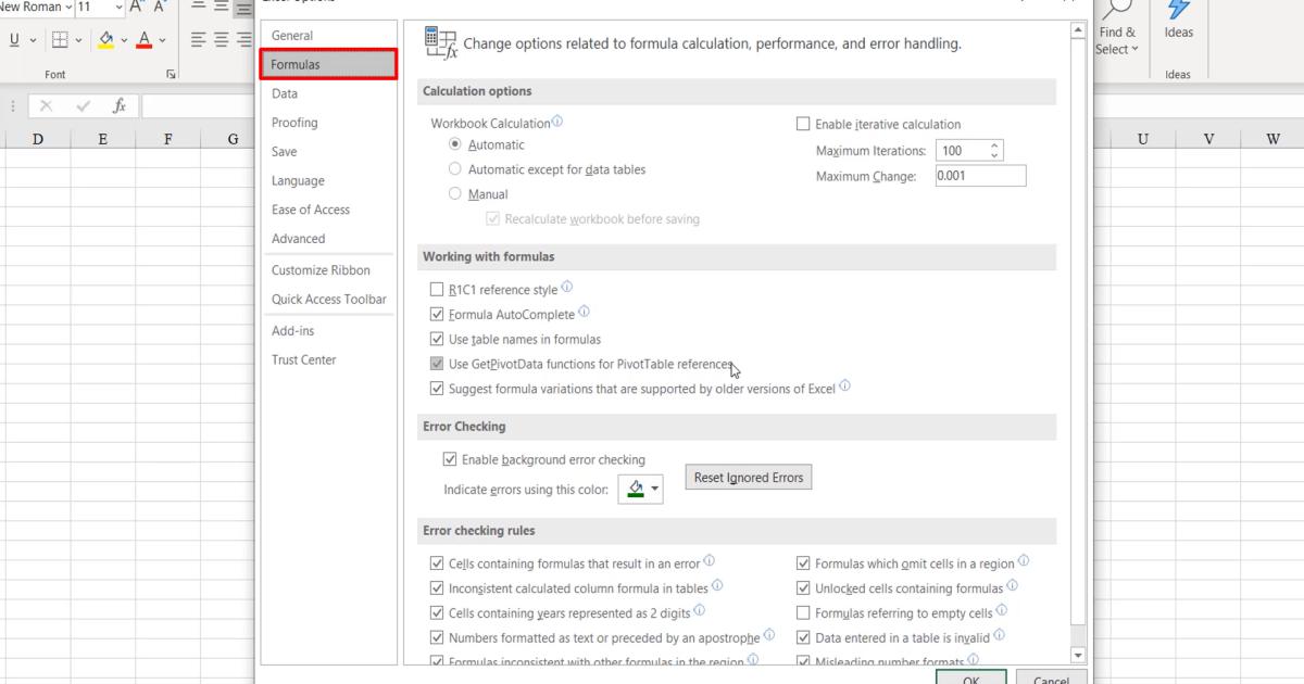 Tìm hiểu về Tùy chỉnh trong Excel và những thiết lập thường gặp