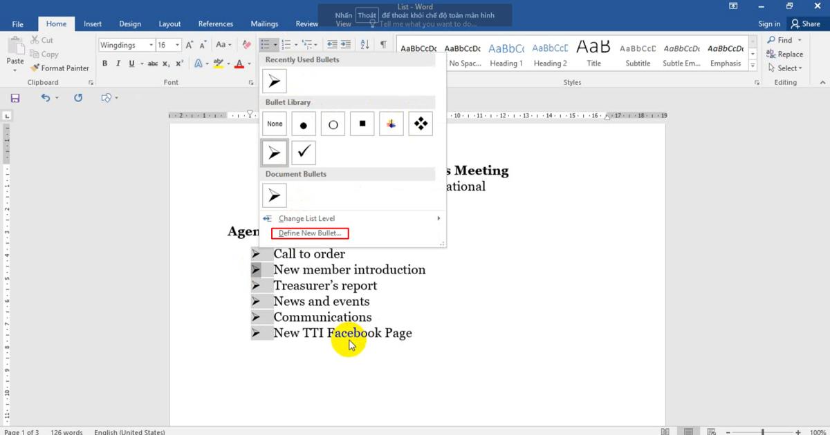 Đánh dấu (bullet) và đánh số (numbering) tự động trong Word