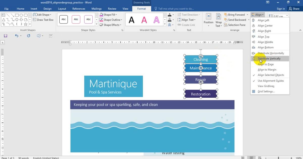Căn chỉnh, sắp xếp, nhóm các đối tượng khi soạn thảo văn bản với Word