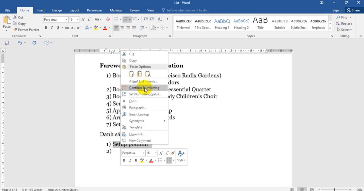 Đánh dấu (bullet) và đánh số (numbering) tự động trong Word
