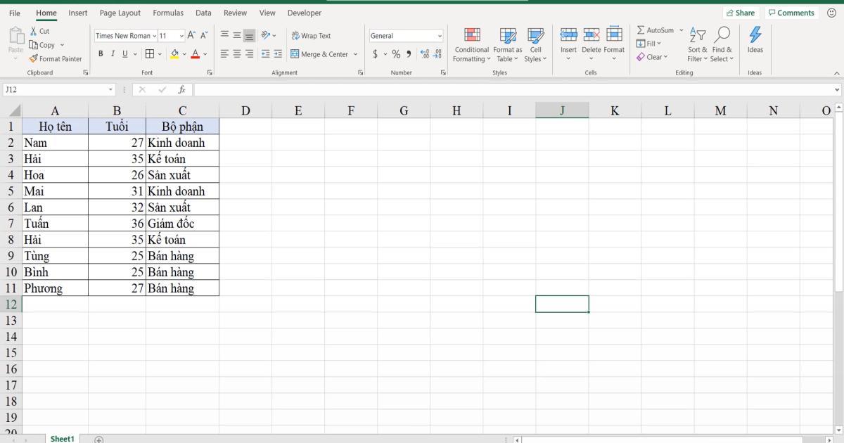 Các thông tin bổ trợ trên màn hình giúp Excel làm việc hiệu quả hơn