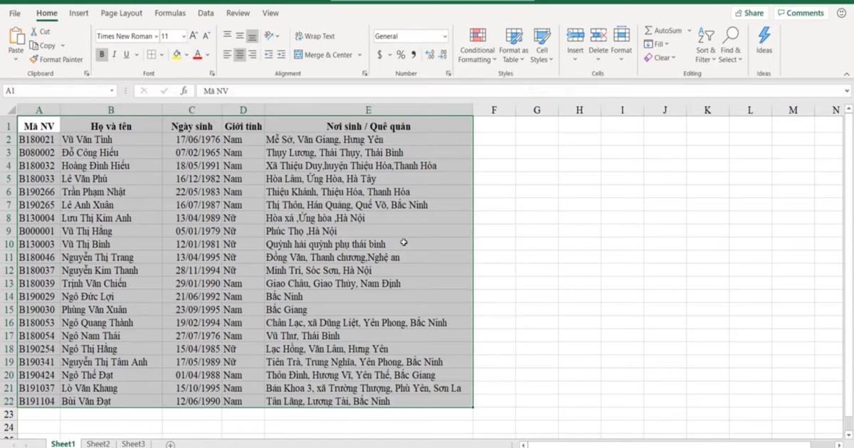 Kỹ thuật định dạng kẻ khung và xóa khung trong Excel