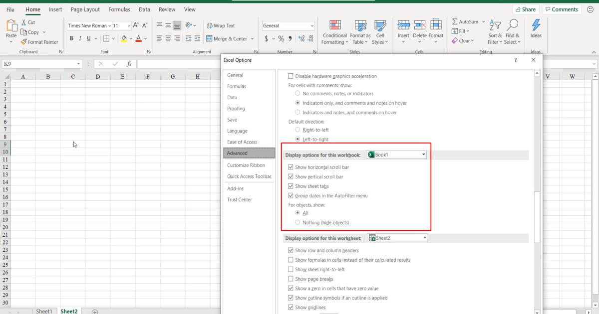 Tìm hiểu về Tùy chỉnh trong Excel và những thiết lập thường gặp