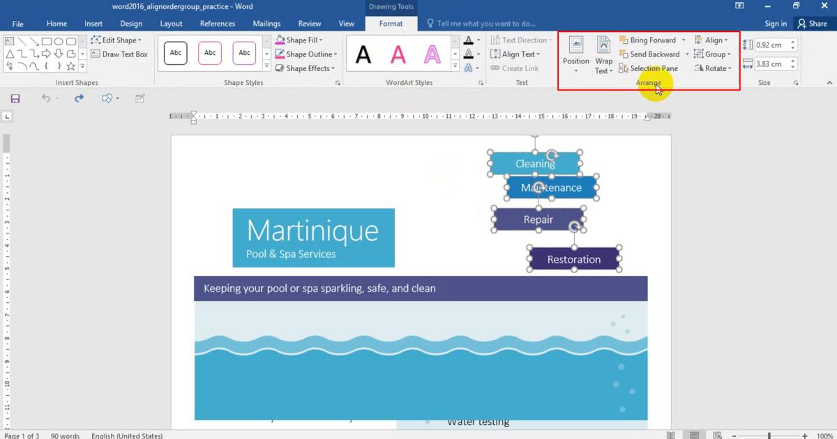 Căn chỉnh, sắp xếp, nhóm các đối tượng khi soạn thảo văn bản với Word