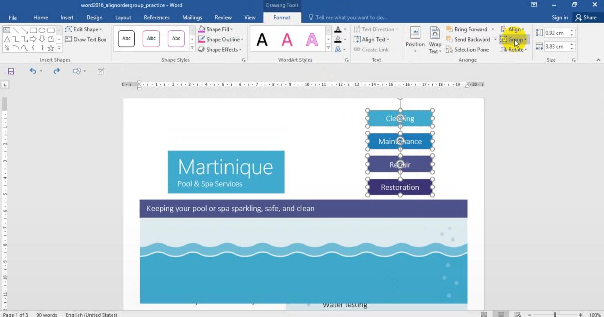 Căn chỉnh, sắp xếp, nhóm các đối tượng khi soạn thảo văn bản với Word