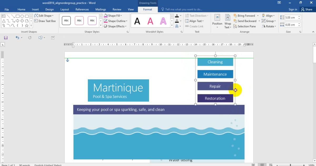 Căn chỉnh, sắp xếp, nhóm các đối tượng khi soạn thảo văn bản với Word