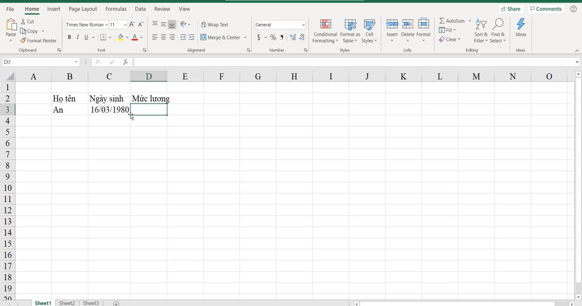 Hướng dẫn cách nhập dữ liệu trong Excel chính xác nhất