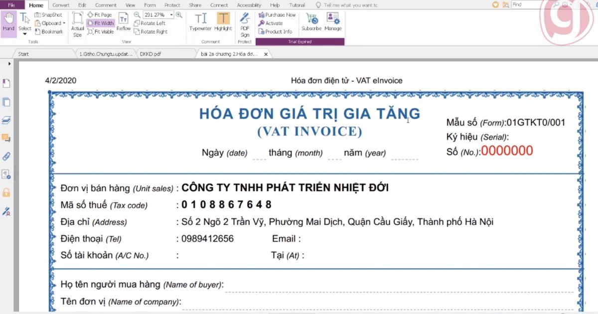 Những thành phần xuất hiện trong hóa đơn giá trị gia tăng (VAT)